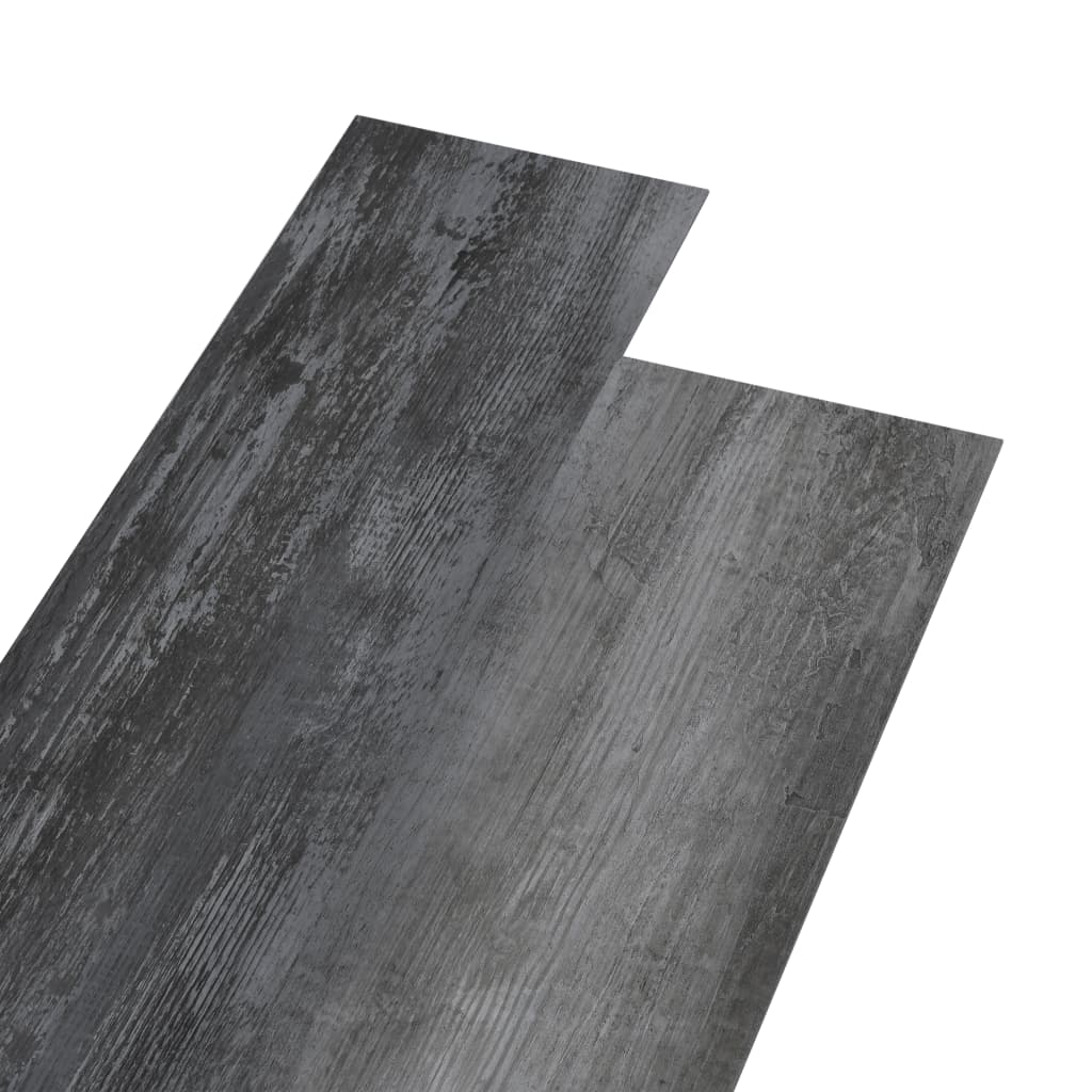 grīdas dēļi, pašlīmējoši, 5,02 m², 2 mm, spīdīgi pelēks PVC