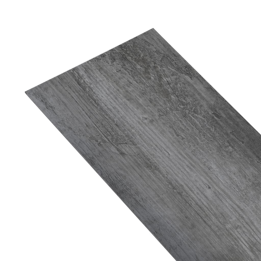 grīdas dēļi, pašlīmējoši, 5,02 m², 2 mm, spīdīgi pelēks PVC