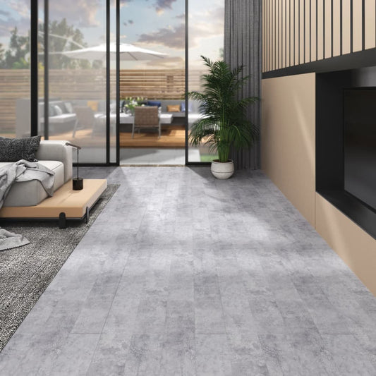 grīdas dēļi, 5,26 m², 2 mm, cementa pelēki, PVC