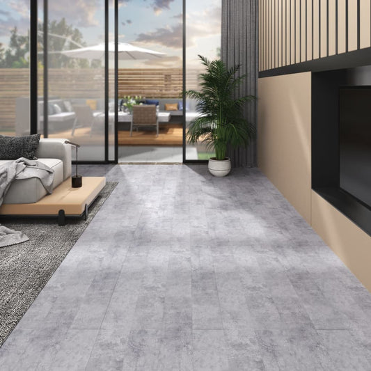 floor boards, self-adhesive, 4.46 m², 3 mm, concrete gray PVC