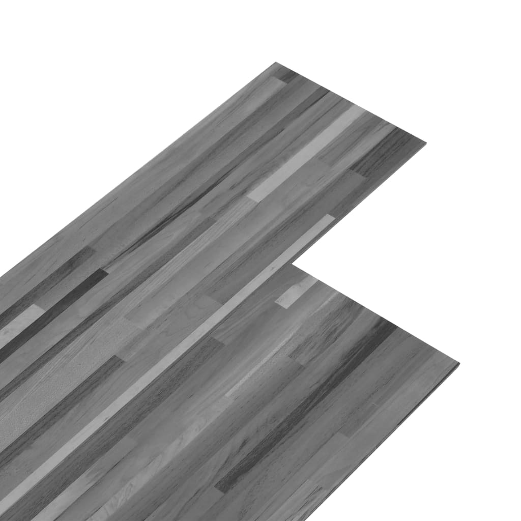 grīdas dēļi, pašlīmējoši, 4,46 m², 3 mm, svītraini pelēks PVC