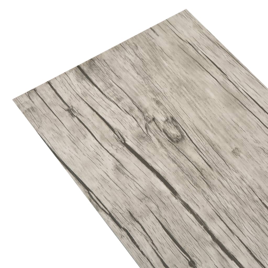 grīdas dēļi, 4,46 m², 3 mm, gaiši pelēks PVC