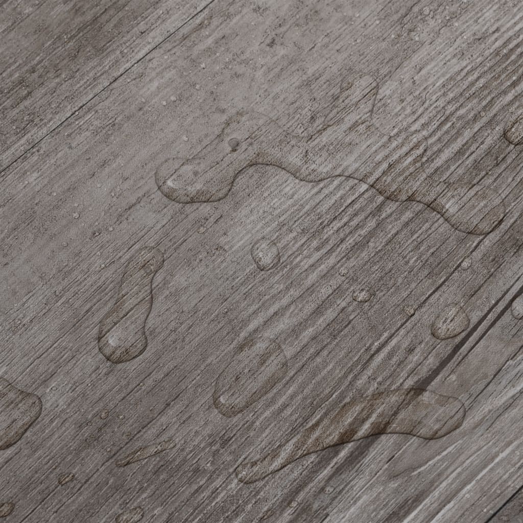 grīdas dēļi, pašlīmējoši, 5,02 m², 2 mm, matēta, brūna koka PVC