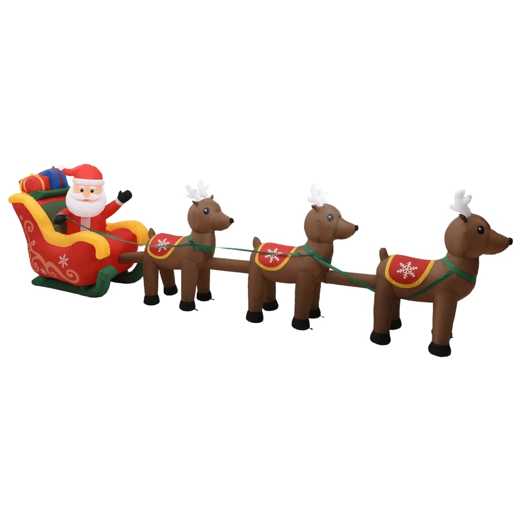 inflatable Christmas decoration, Santa Claus and deer, 490 cm