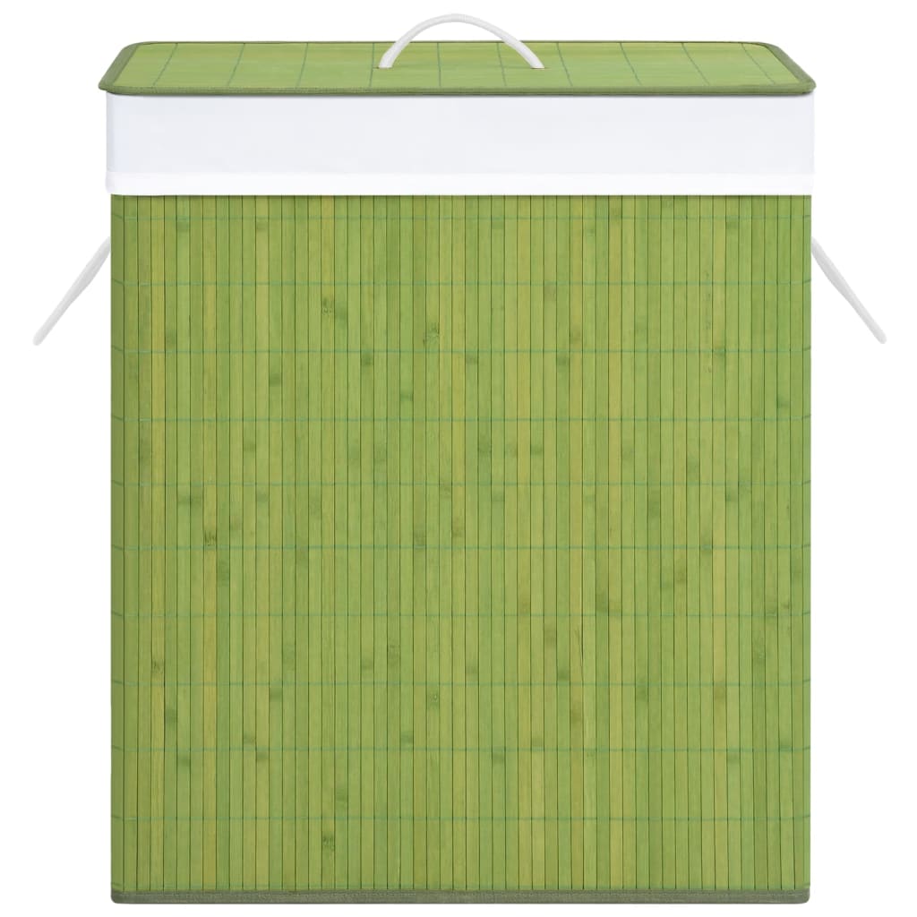 veļas grozs ar 1 nodalījumu, bambuss, zaļš, 83 L
