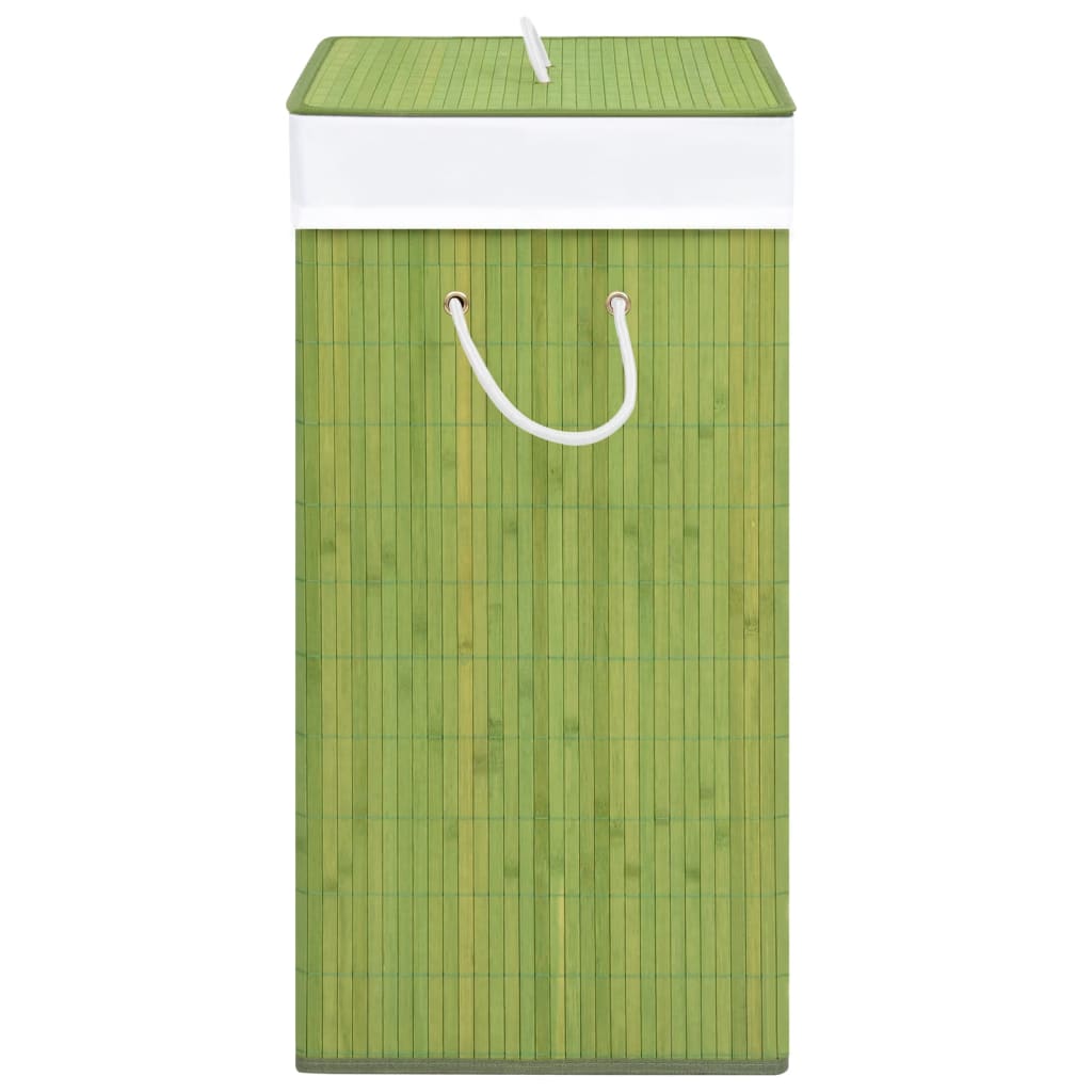 veļas grozs ar 1 nodalījumu, bambuss, zaļš, 83 L