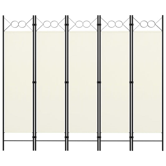 5-panel room curtain, cream white, 200x180 cm