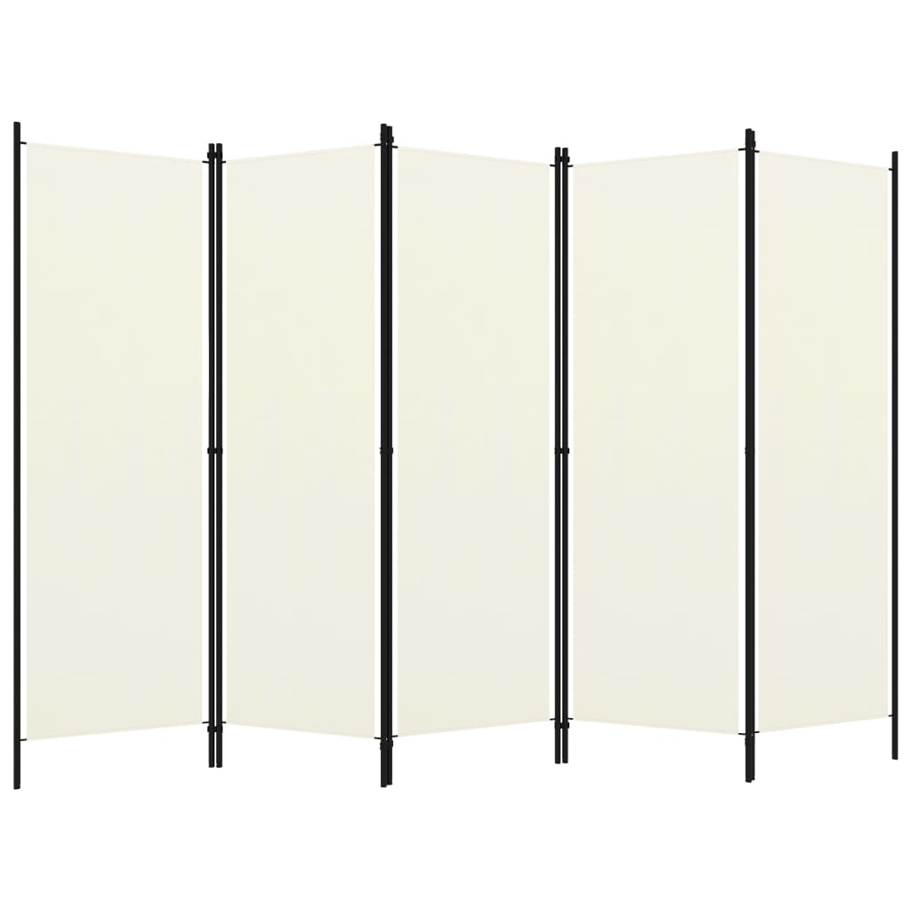 5-panel room curtain, cream white, 250x180 cm