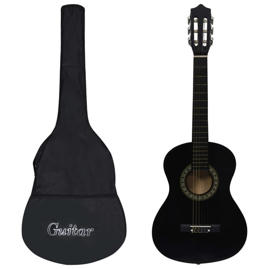 classical guitar for beginners and children, with bag, 1/2, 34", black