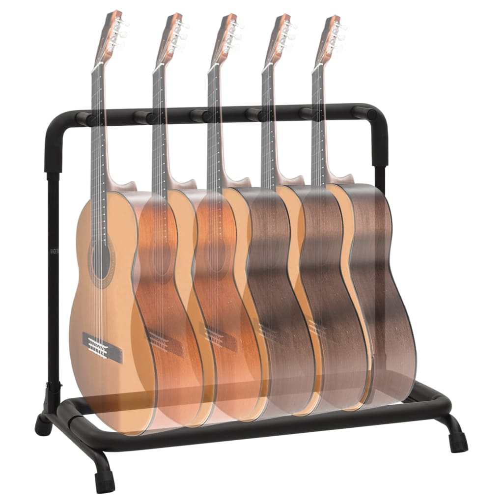 5-guitar stand, foldable, black, 74x41x66 cm, steel