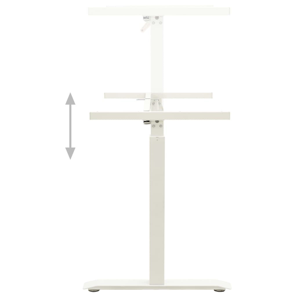 table frame, manually adjustable height, with hand crank, white