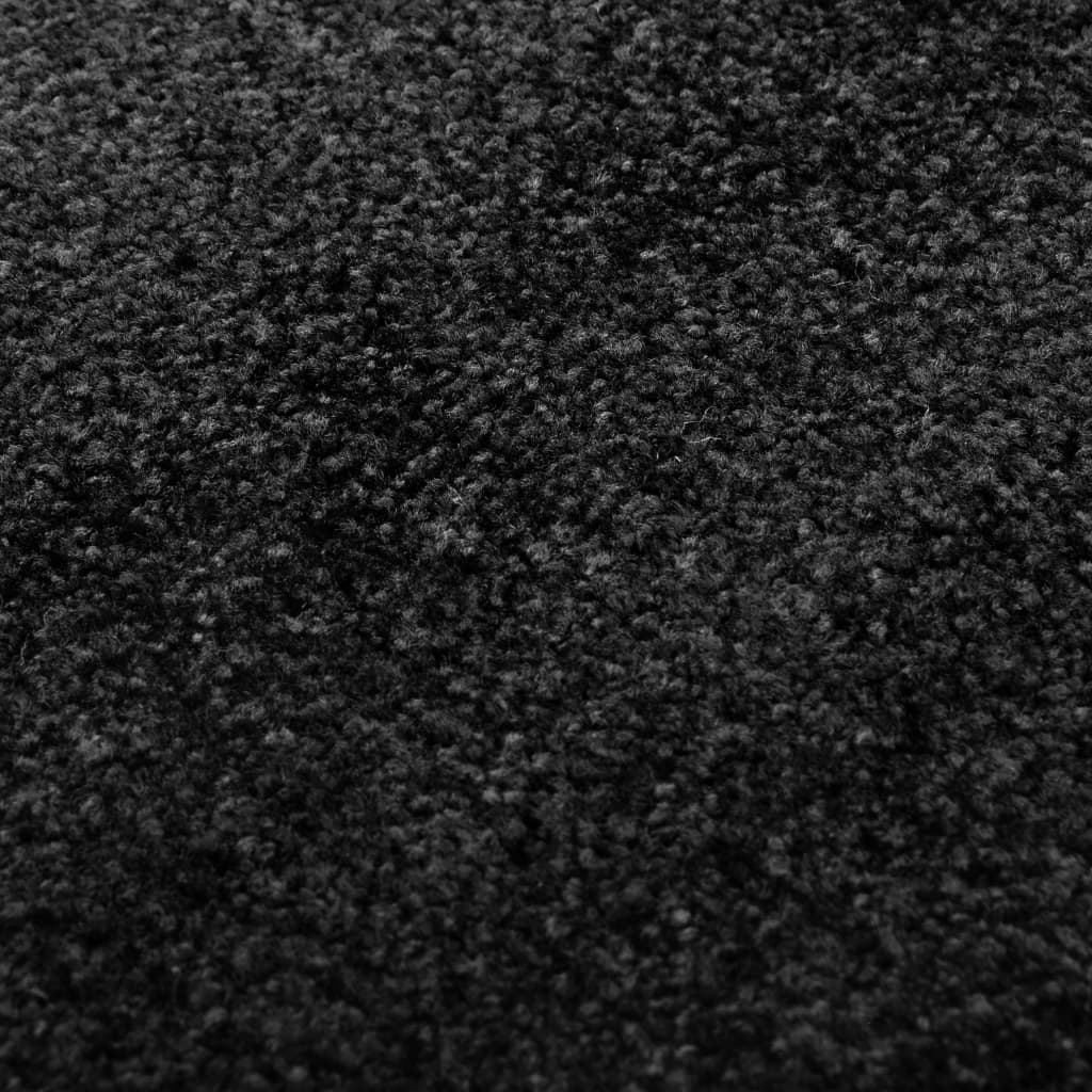 durvju paklājs, mazgājams, melns, 60x180 cm