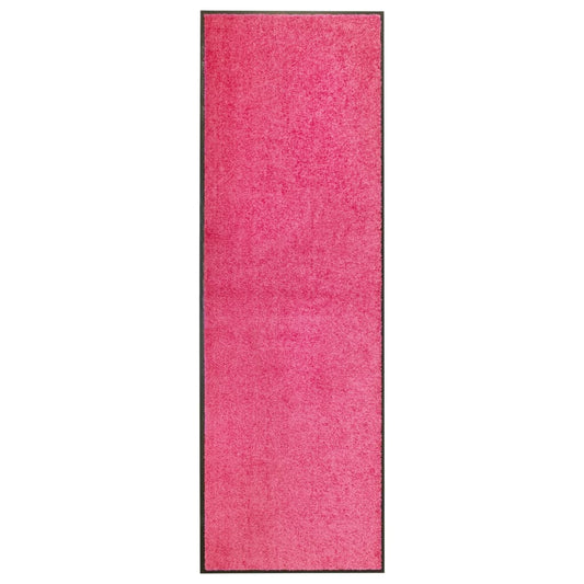 durvju paklājs, mazgājams, rozā, 60x180 cm
