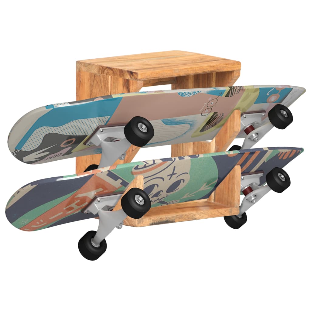 wall skateboard shelf, 25x20x30 cm, solid acacia wood