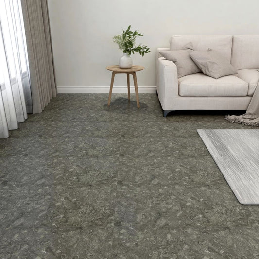 floor tiles, 55 pcs., self-adhesive, 5.11 m², PVC, gray