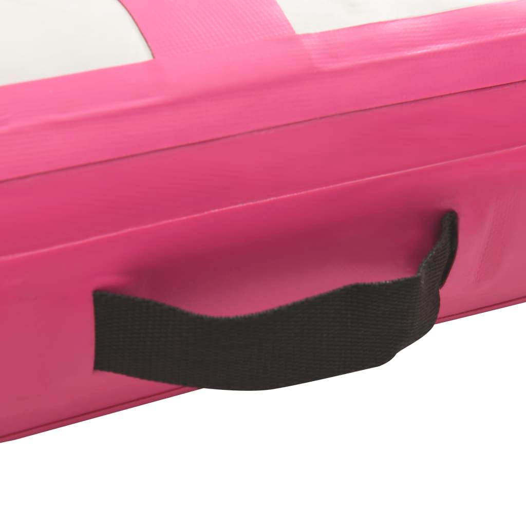 piepūšams vingrošanas paklājs ar pumpi, 60x100x20 cm, rozā PVC - amshop.lv