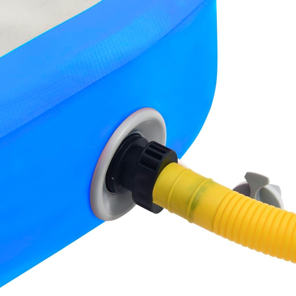 piepūšams vingrošanas paklājs ar pumpi, 300x100x15 cm, zils PVC - amshop.lv