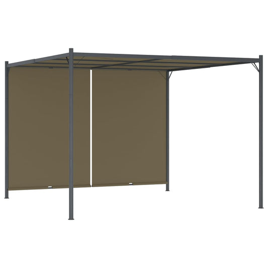 garden shed with retractable roof, 3x3 m, grey-brown, 180 g/m²