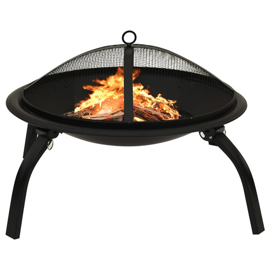 fire place, grill with crutch, 56x56x49 cm, steel