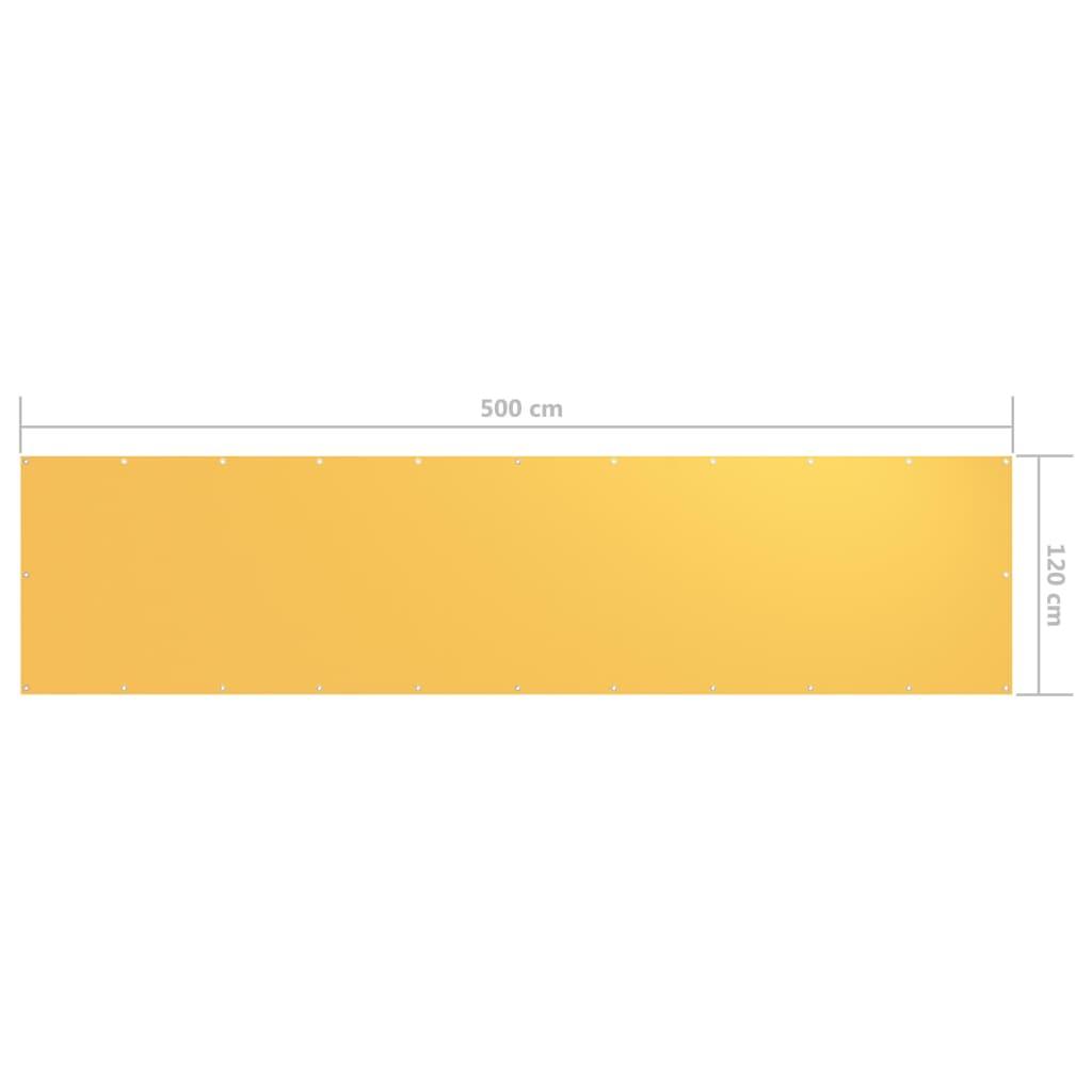 balkona aizslietnis, 120x500 cm, dzeltens audums - amshop.lv