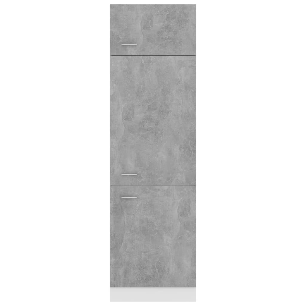 ledusskapja skapis, betona pelēks, 60x57x207 cm, skaidu plātne