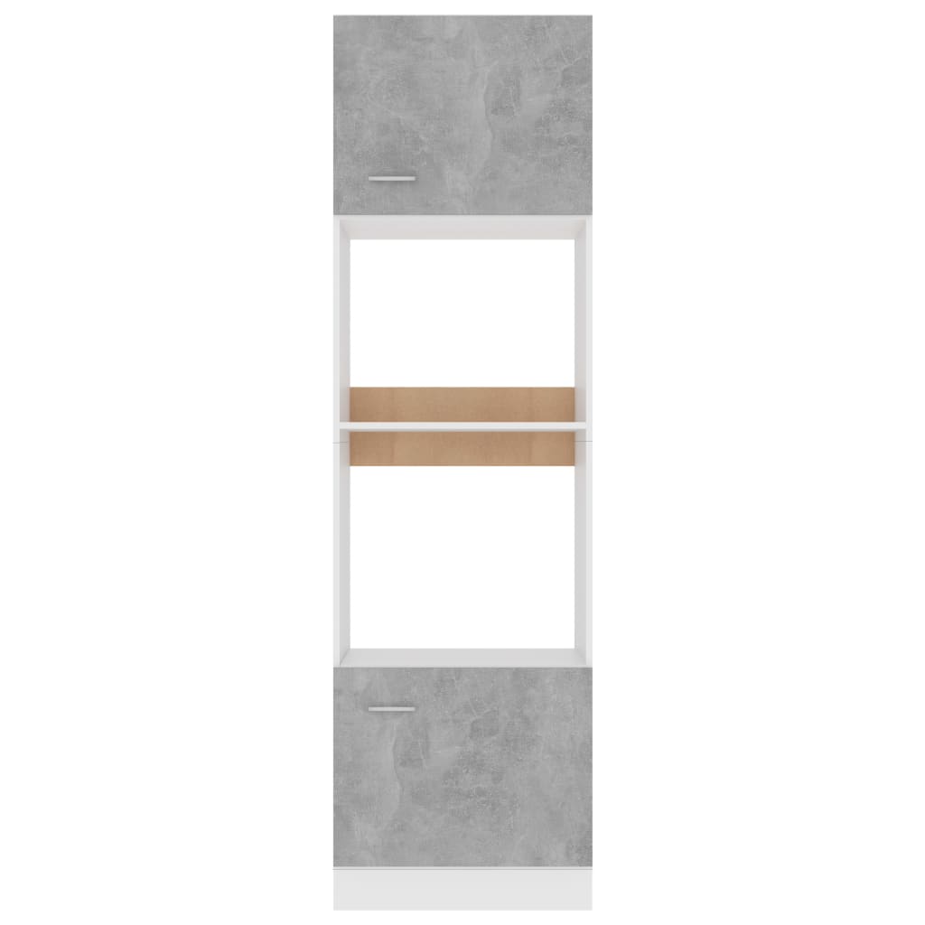 mikroviļņu krāsns skapītis, betona pelēks, 60x57x207 cm