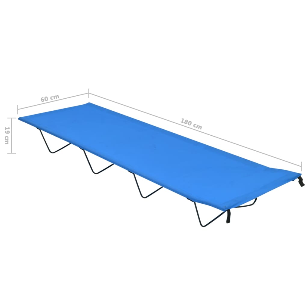 походная кровать, 180x60x19 см, синяя ткань оксфорд, сталь
