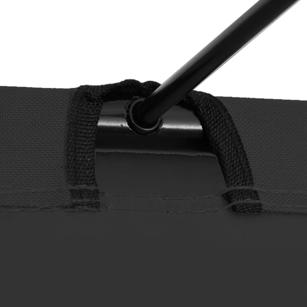 походная кровать, 180x60x19 см, ткань оксфорд черного цвета, сталь