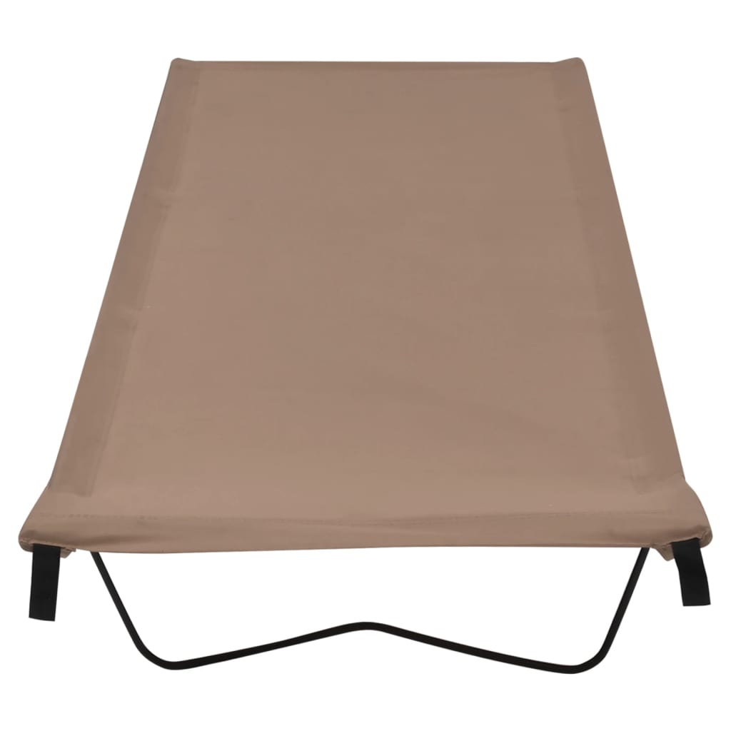camping bed, 180x60x19cm, grey-brown fabric, steel