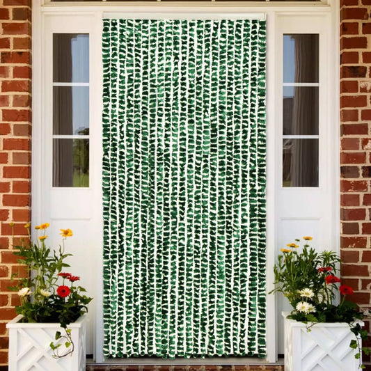 insect curtain, 90x220 cm, green and white chenille
