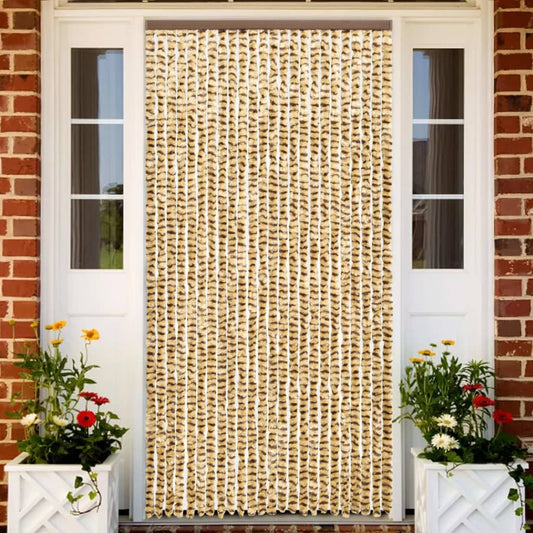 insect curtain, 100x220 cm, beige and brown chenille