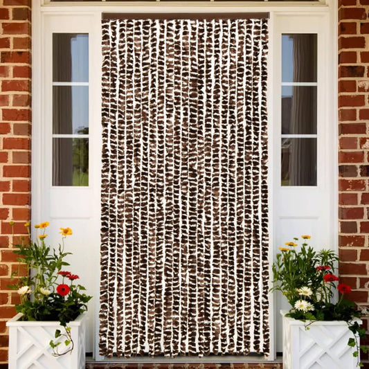 insect curtain, 90x220 cm, brown and white chenille