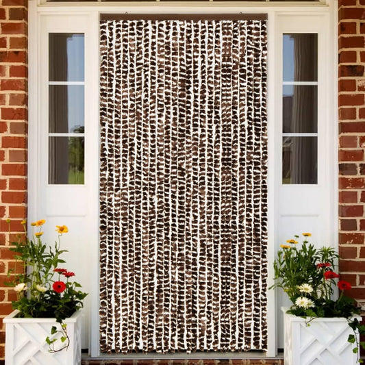 insect curtain, 100x220 cm, brown and white chenille