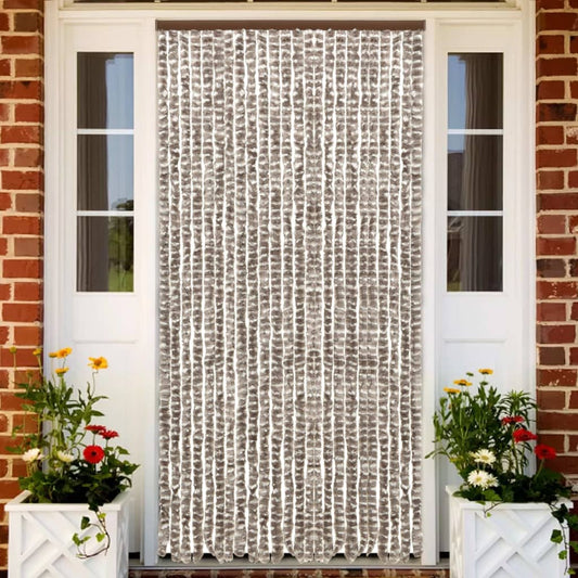 insect curtain, 100x220 cm, grey-brown and white chenille
