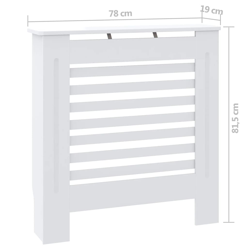 radiatora pārsegs, balts MDF, 78 cm