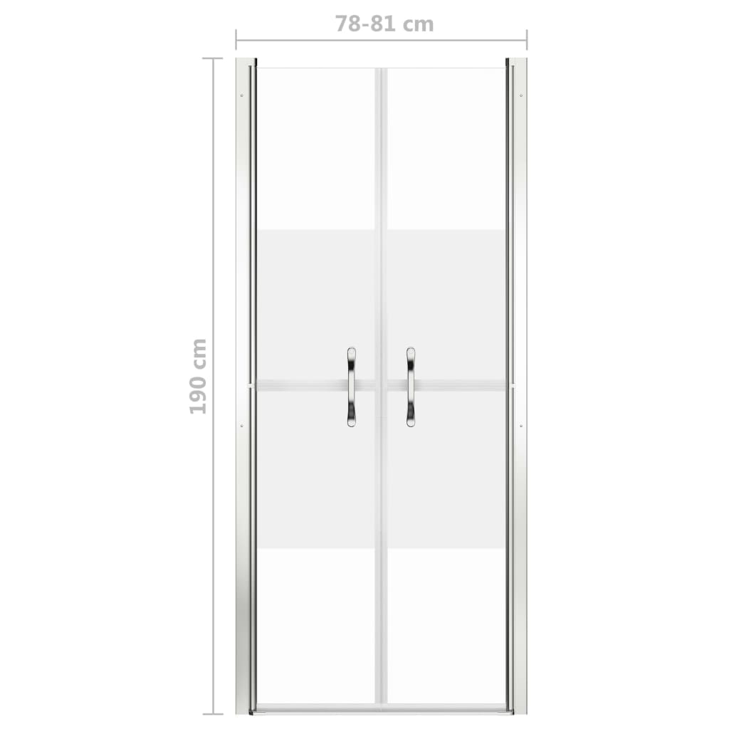 dušas durvis, 81x190 cm, ESG, pusmatētas