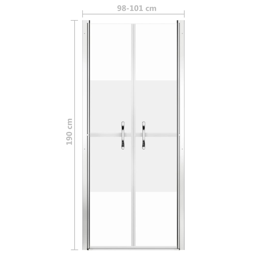 dušas durvis, 101x190 cm, ESG, pusmatētas