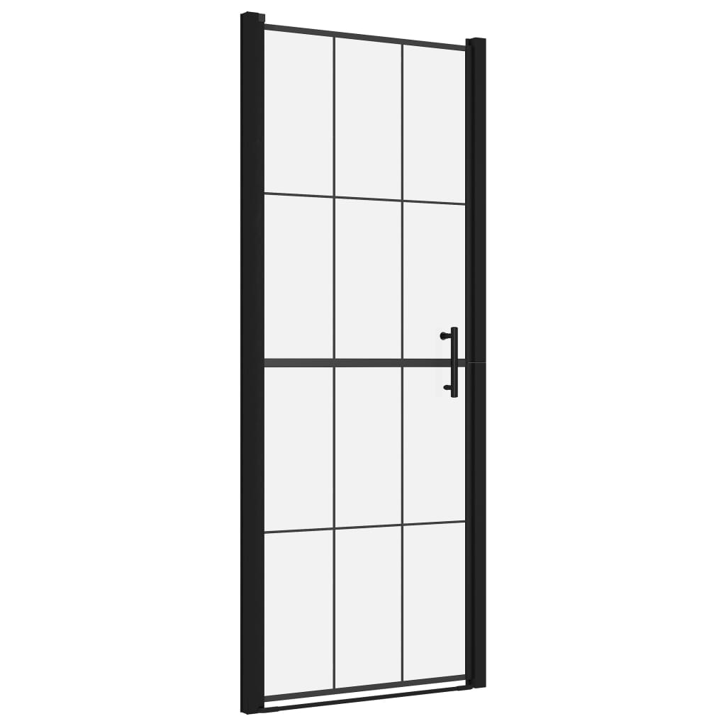 dušas durvis, rūdīts stikls, 81x195 cm, melnas