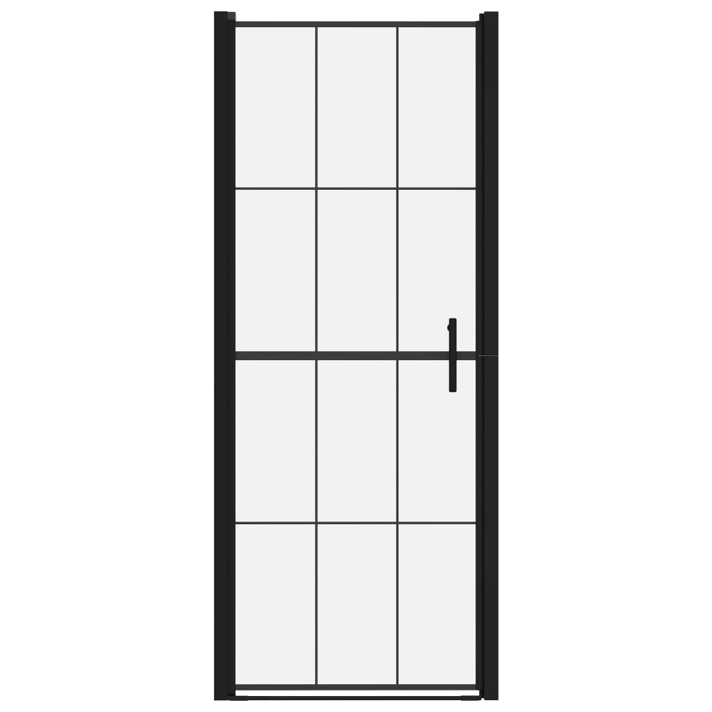 dušas durvis, rūdīts stikls, 81x195 cm, melnas