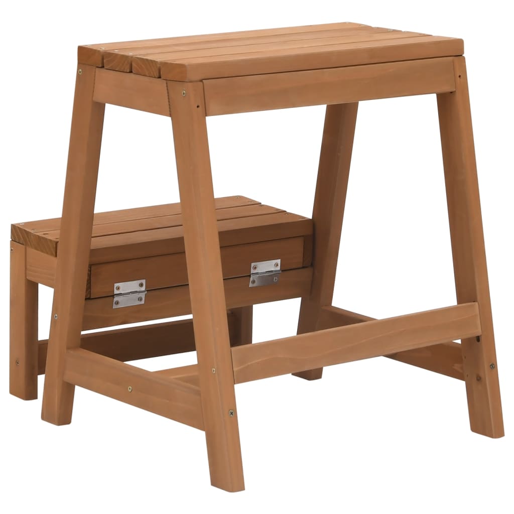 folding step bench, solid spruce wood