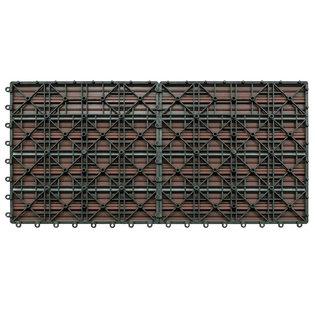 terases flīzes, 6 gab., WPC, 60x30 cm, 1,08 m², brūnas