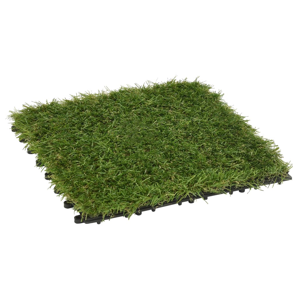 artificial grass tiles, 11 pcs., 30x30 cm, green