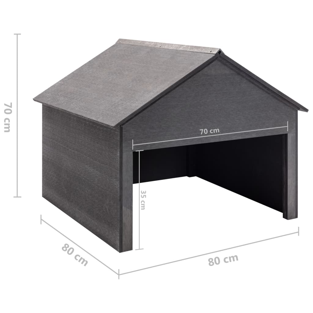 lawnmower garage, gray, 80x80x70 cm, WPC