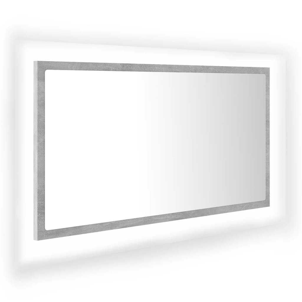 vannasistabas spogulis, LED, pelēks, 80x8,5x37 cm, akrils