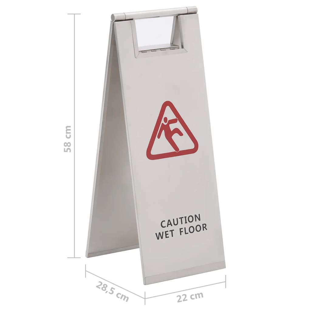 wet floor warning sign, steel, collapsible