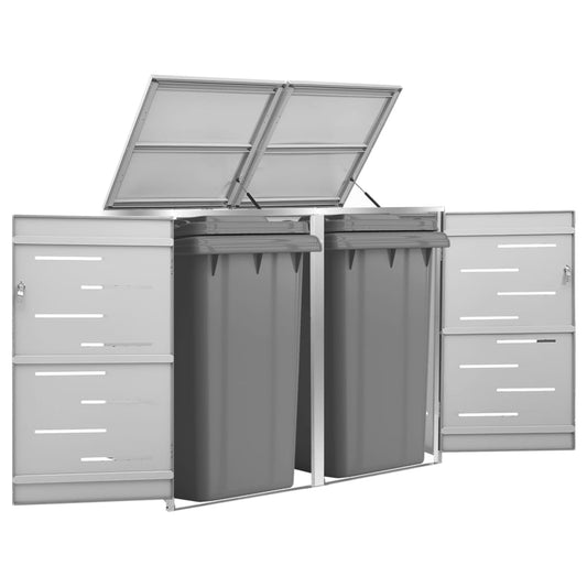 2-part canopy for waste container, 138x77.5x115.5cm, steel