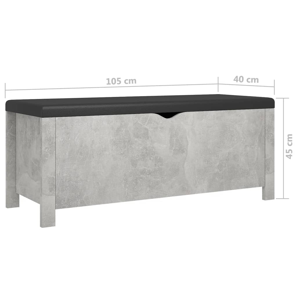 uzglabāšanas kaste, betona pelēka, 105x40x45 cm, skaidu plāksne
