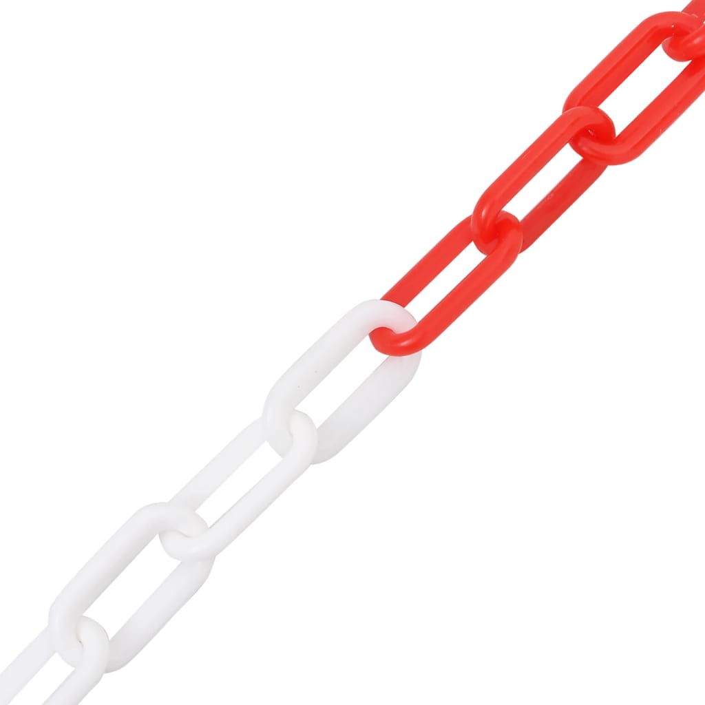 warning, fence chain, red, white, 30 m, Ø4 mm