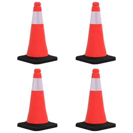 reflective traffic cones with heavy bases, 4 pcs., 50 cm