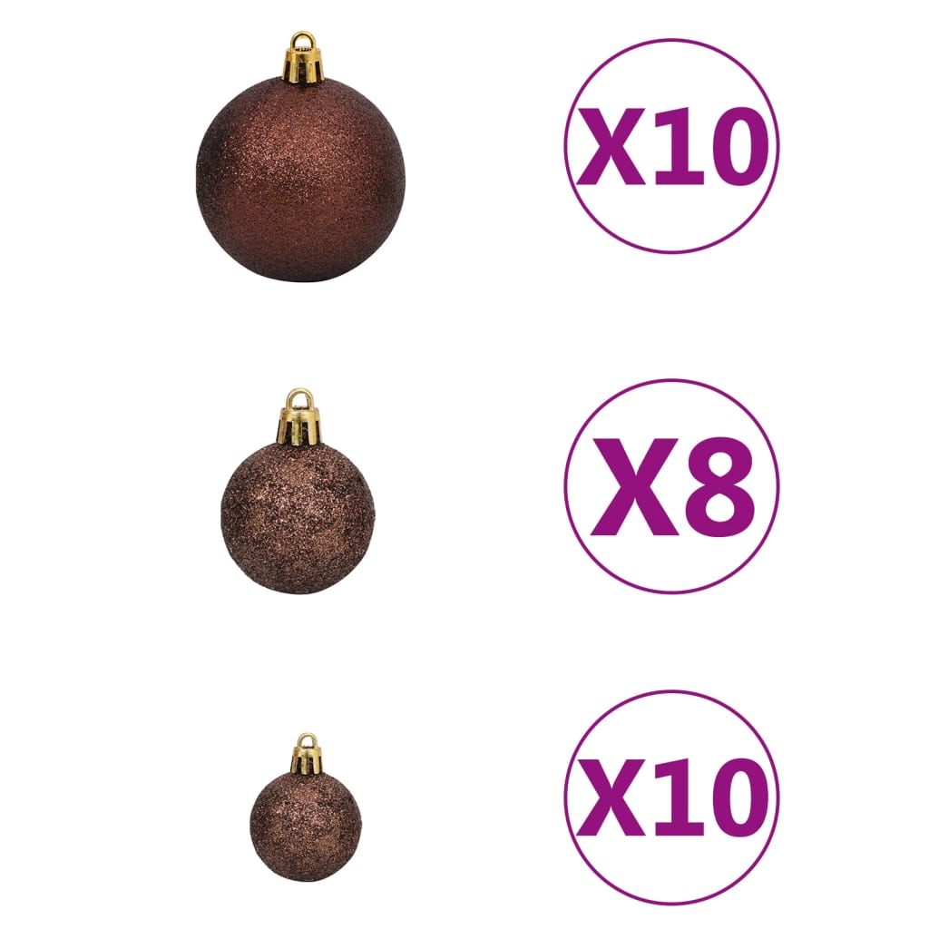 Set of Christmas balls, 120 pcs., 300 LED, gold, bronze
